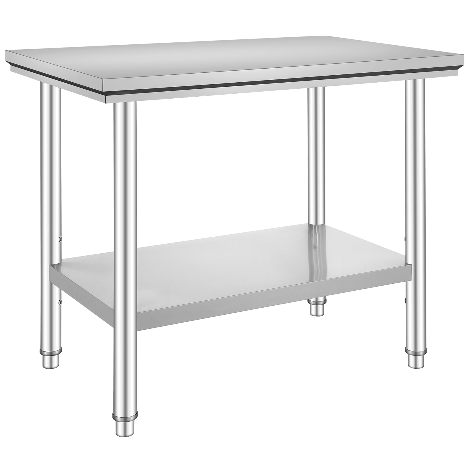 Stainless Steel Prep Table, 35 X 24 X 31 Inch, 700 Lbs Load Capacity, Heavy Duty Metal Worktable With 3 Adjustable Height Levels, Commercial Workstation For Kitchen Garage Restaurant Backyard_maomaolike.com